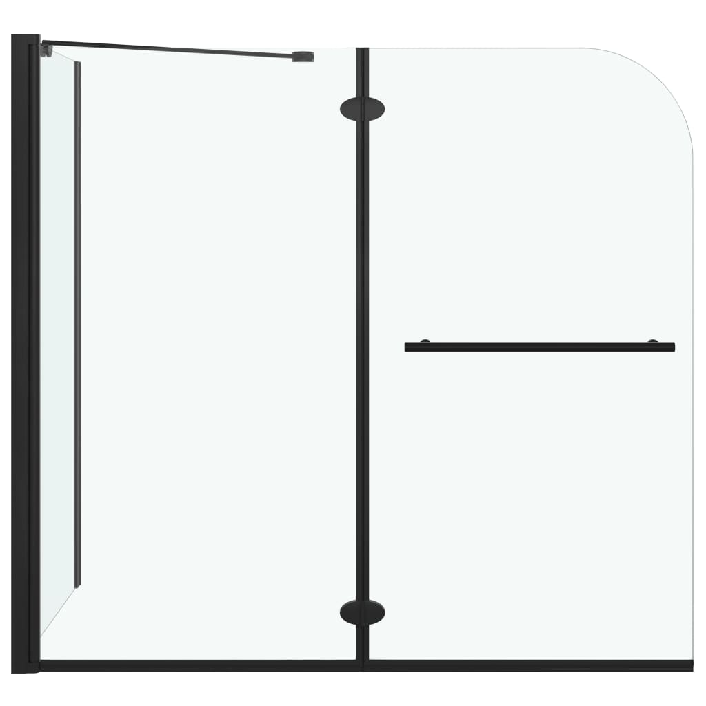 Vidaxl dusj folding vegg 120x68x130 cm esg svart