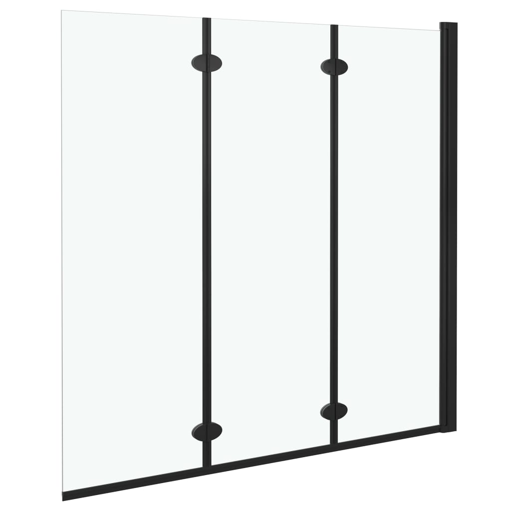 Vidaxl Docho doccia 3 pannelli 130x138 cm ESG nero