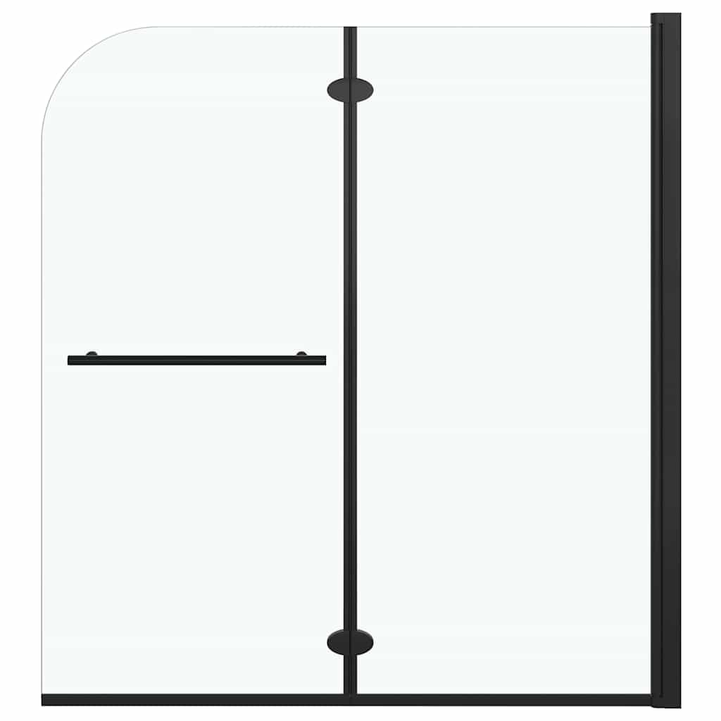 Vidaxl douchewand inklapbaar 2 panelen 120x140 cm esg zwart