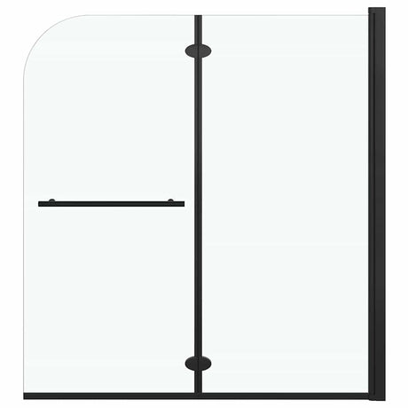 Vidaxl douchewand inklapbaar 2 panelen 120x140 cm esg zwart