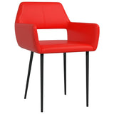 Vidaxl eetkamerstoelen 2 st kunstleer rood