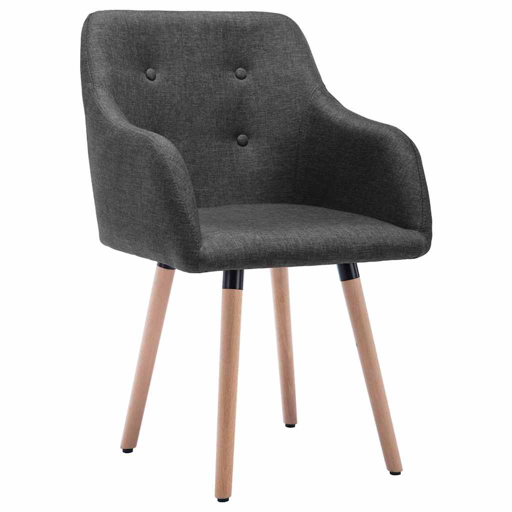 Vidaxl eetkamerstoelen 2 st stof donkergrijs