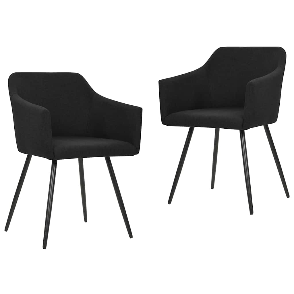 Vidaxl eetkamerstoelen 2 st stof zwart
