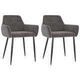 Vidaxl eetkamerstoelen 2 st fluweel donkergrijs