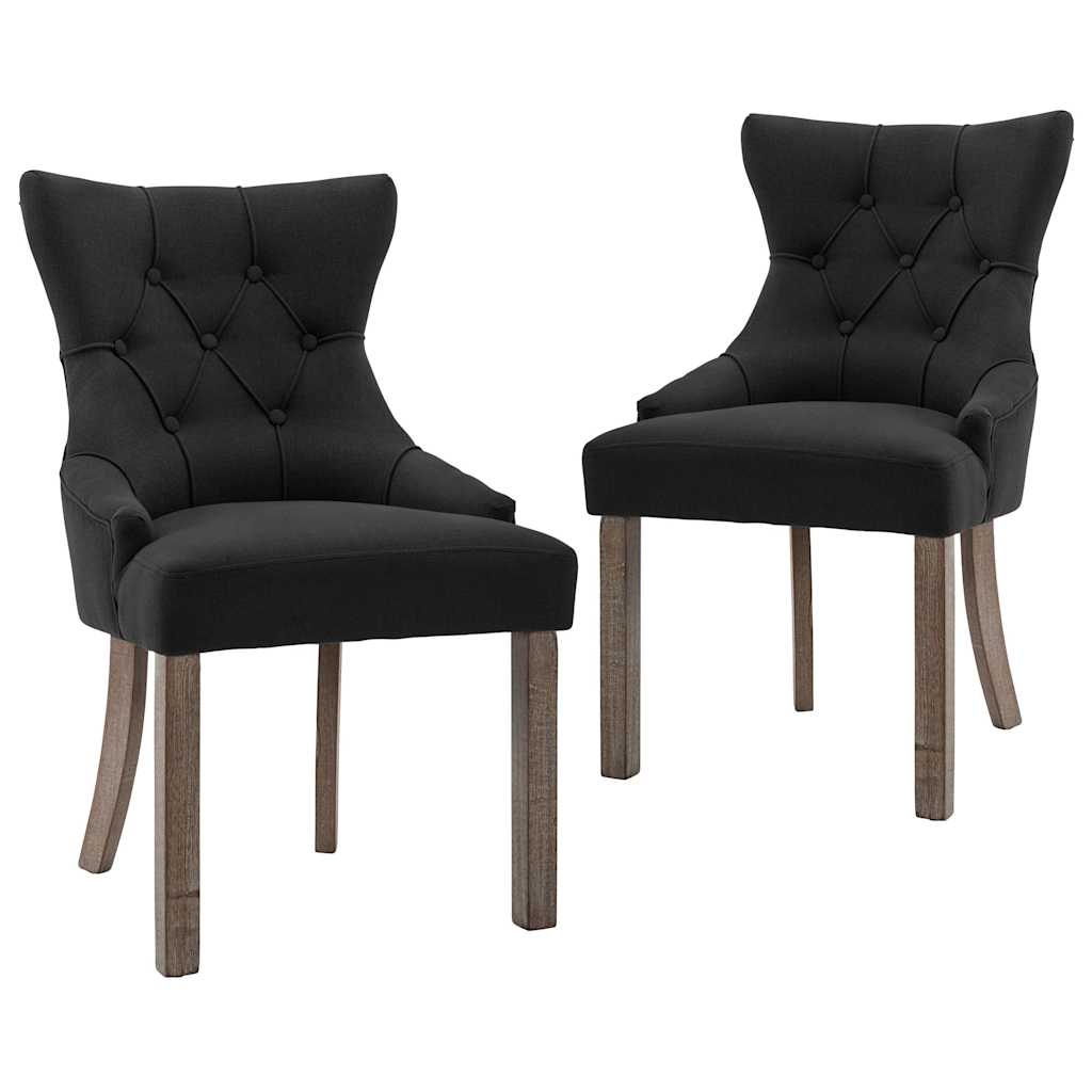 Vidaxl eetkamerstoelen 2 st stof zwart