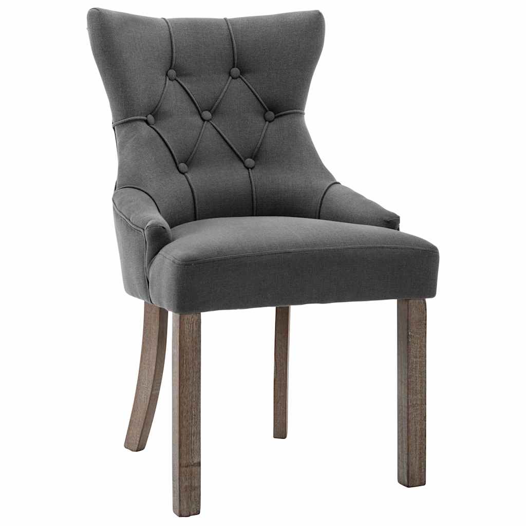 Vidaxl eetkamerstoelen 2 st stof grijs