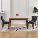 Vidaxl eetkamerstoelen 2 st stof grijs