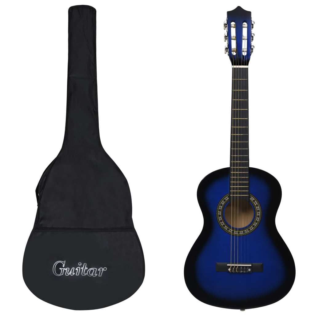 Vidaxl Guitar Classic Children Children With Tas 1 2 34 Blue