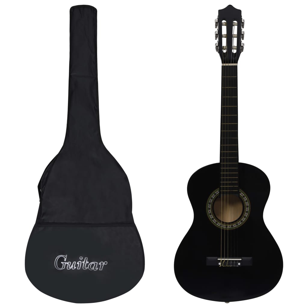 VidaXL Gitaar klassiek beginner kinderen met tas 1 2 34 zwart