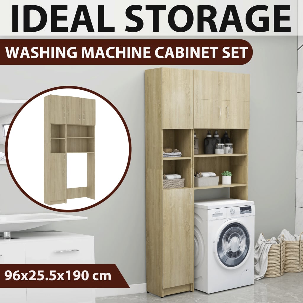 Vidaxl Washing Machine Counboard Set Proved Wood Sonoma Oak -Colored