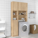 Vidaxl washing machine cupboard set processed wood Sonoma oak -colored