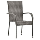 Vidaxl tuinstoelen stapelbaar 4 st poly rattan grijs