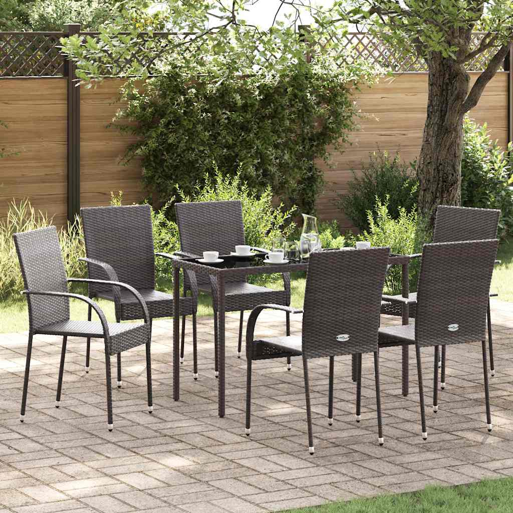 Vidaxl tuinstoelen stapelbaar 6 st poly rattan bruin