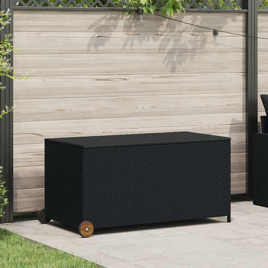 Vidaxl tuinbox 120x65x61 cm poly rattan zwart