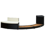 Vidaxl Spa-Ambouw Poly Rattan in Acaciahout Black