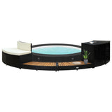 Vidaxl Spa-Bouw Poly Rattan und Acaciahout Schwarz