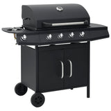 Vidaxl Gasbarbecue 4+1 Cooking Zone Steel Black