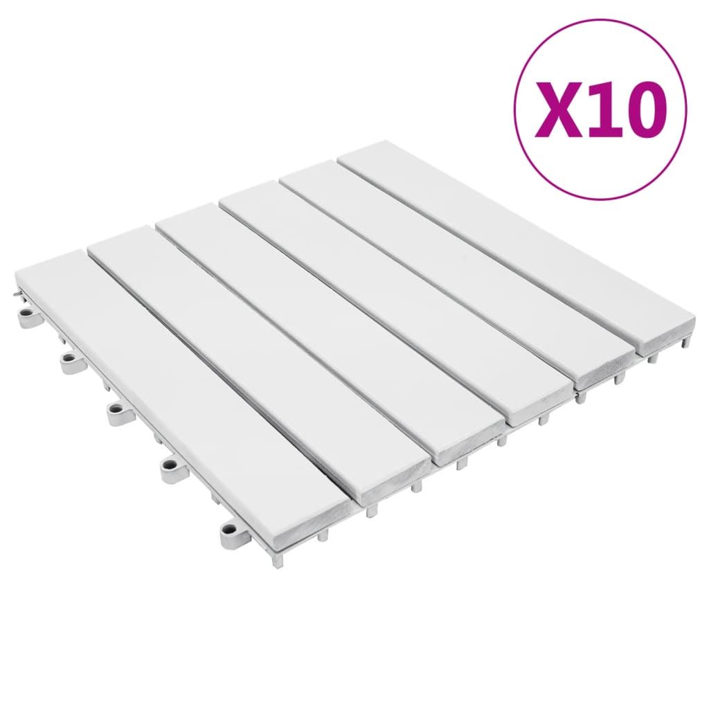 Vidaxl Terrass Tiles 10 PCs 30x30 cm Solciahout White