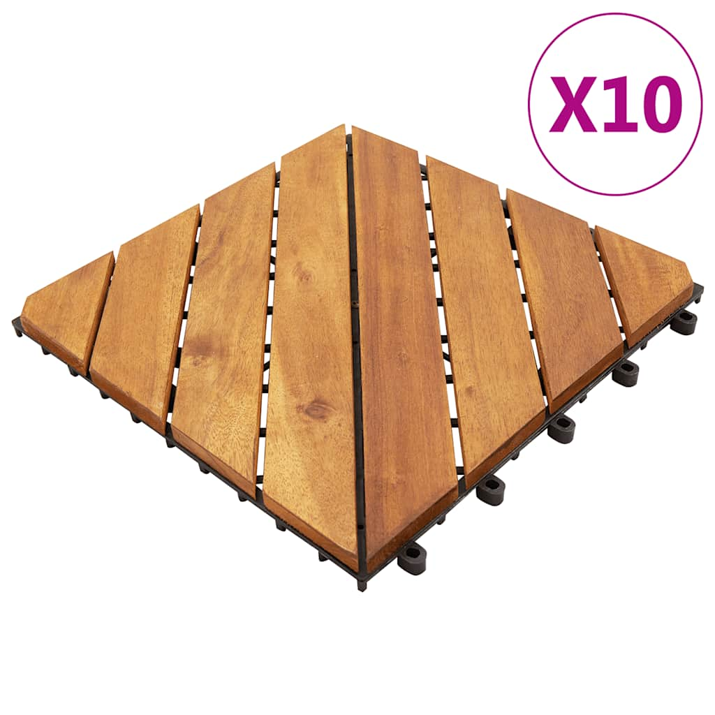 Vidaxl Terrace Płytki 10 szt. 30x30 cm Solid Acaciahout