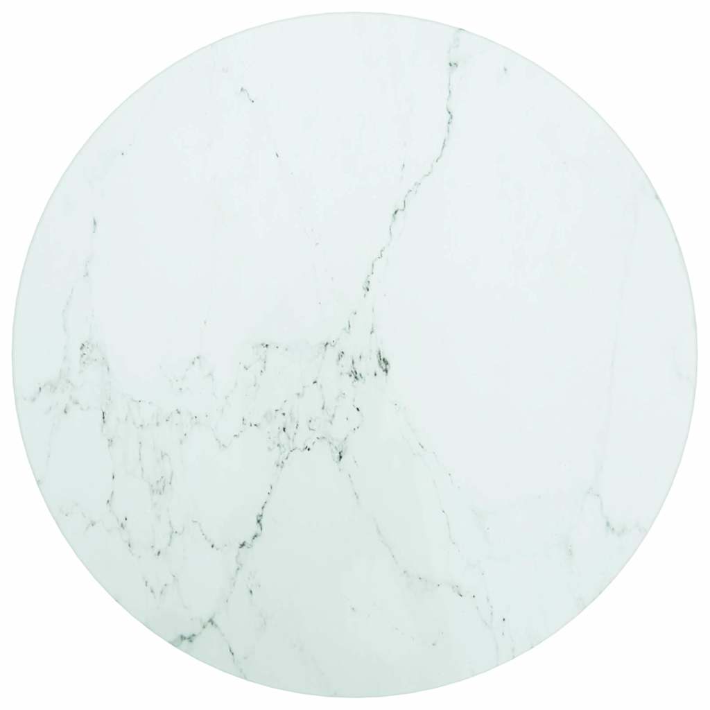Vidaxl tafelblad ø30x0,8 cm gehard glas met marmerontwerp wit