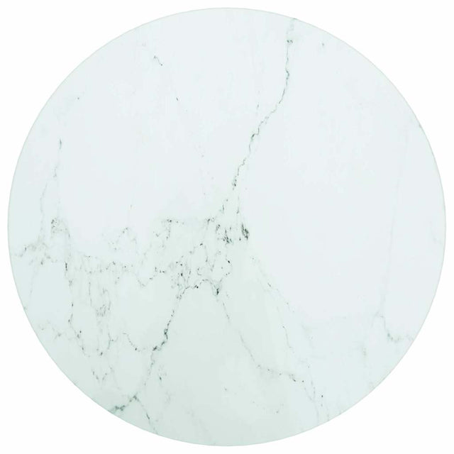 Vidaxl tafelblad ø30x0,8 cm gehard glas met marmerontwerp wit
