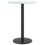 Vidaxl tafelblad ø30x0,8 cm gehard glas met marmerontwerp wit