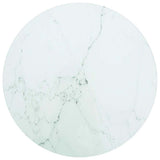 Vidaxl tafelblad ø40x0,8 cm gehard glas met marmeren design wit