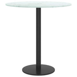 Vidaxl tafelblad ø40x0,8 cm gehard glas met marmeren design wit