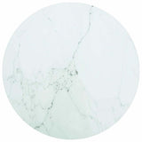 Vidaxl tafelblad ø50x0,8 cm gehard glas met marmeren design wit