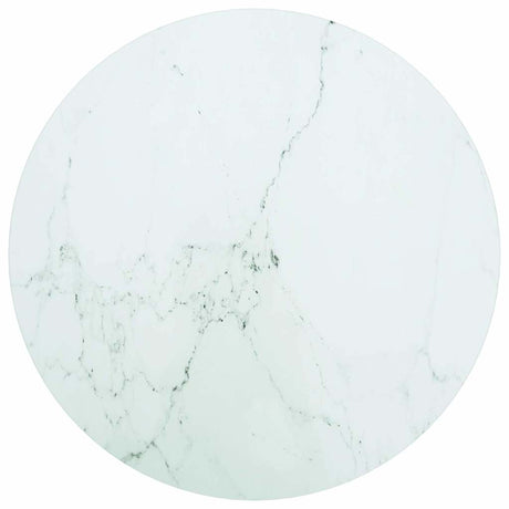 Vidaxl tafelblad ø50x0,8 cm gehard glas met marmeren design wit