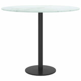 Vidaxl tafelblad ø50x0,8 cm gehard glas met marmeren design wit