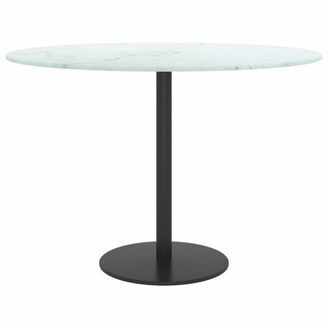 Vidaxl tafelblad ø60x0,8 cm gehard glas met marmeren design wit