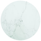 Vidaxl tafelblad ø70x0,8 cm gehard glas met marmeren design wit