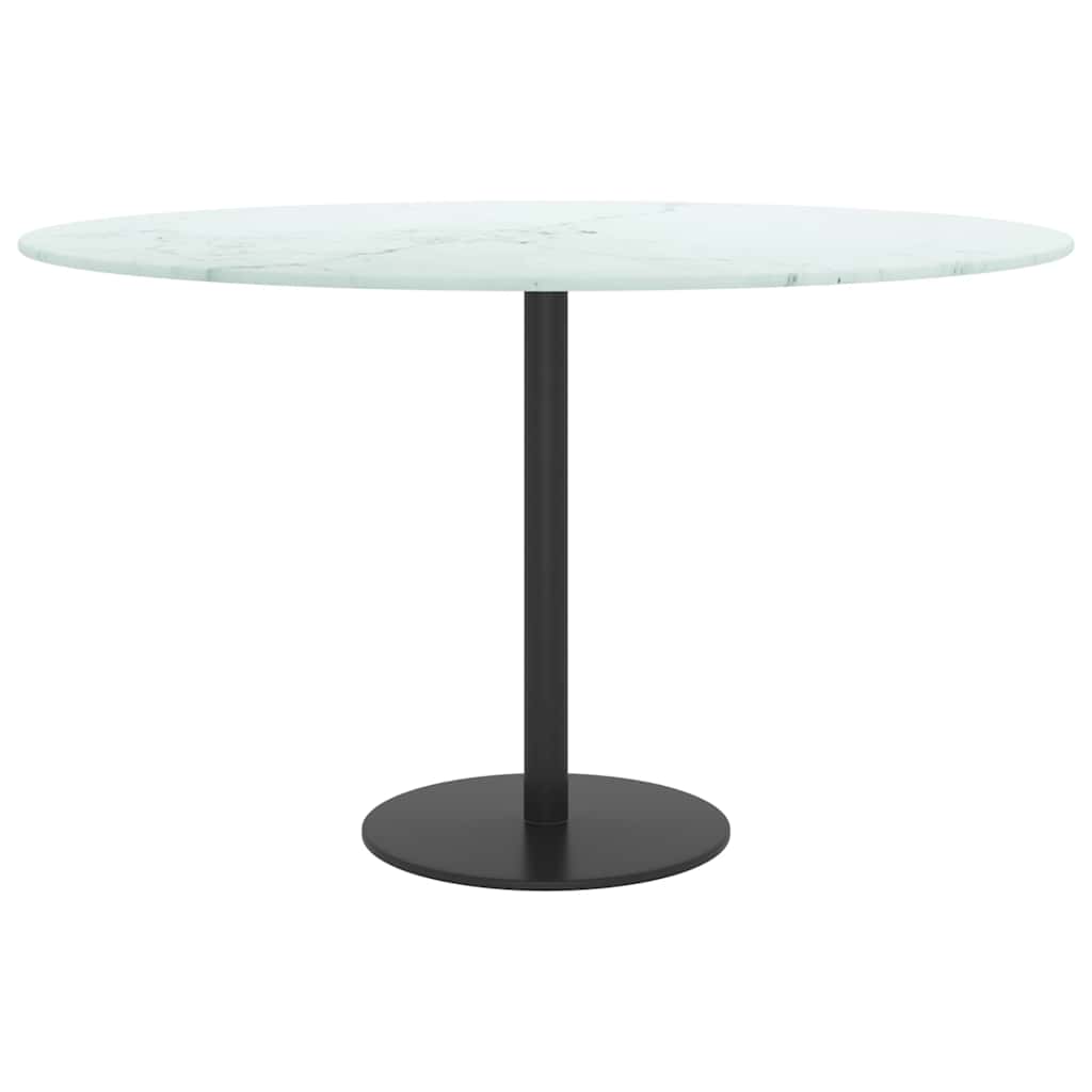 Vidaxl tafelblad ø70x0,8 cm gehard glas met marmeren design wit