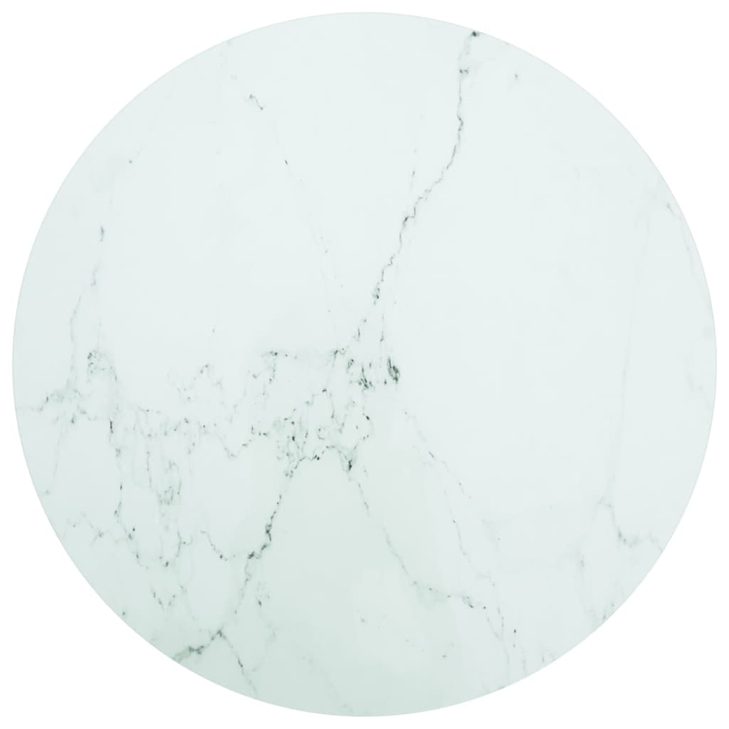Vidaxl tafelblad ø80x1 cm gehard glas met marmeren design wit