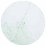 Vidaxl tafelblad ø80x1 cm gehard glas met marmeren design wit