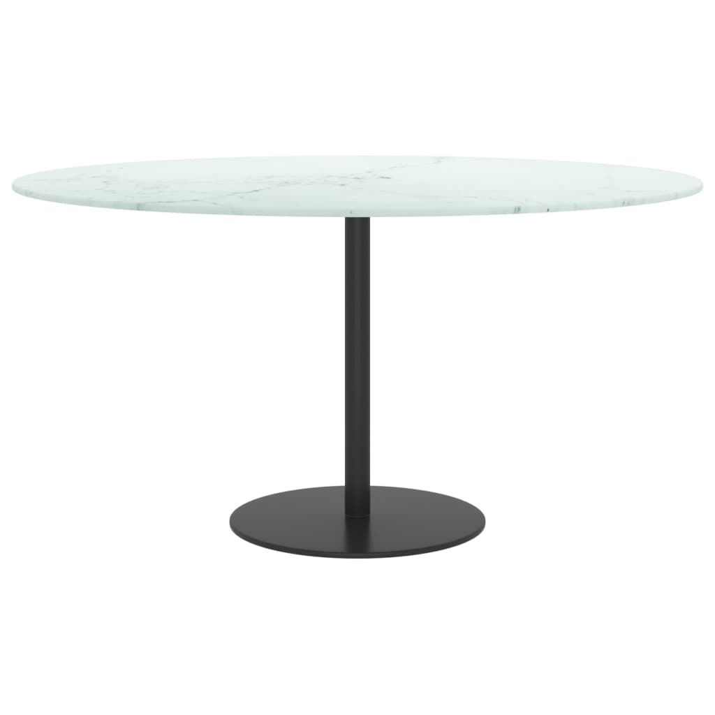 Vidaxl tafelblad ø80x1 cm gehard glas met marmeren design wit
