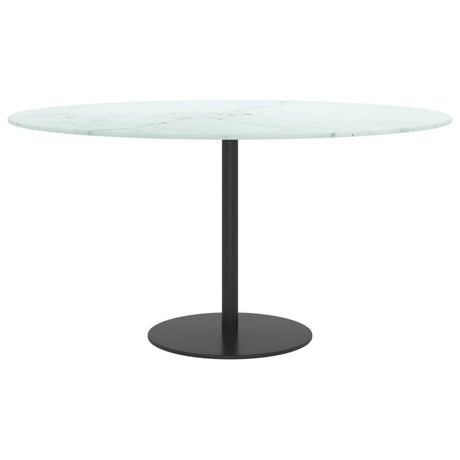 Vidaxl tafelblad ø80x1 cm gehard glas met marmeren design wit