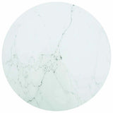 Vidaxl tafelblad ø90x1 cm gehard glas met marmeren design wit