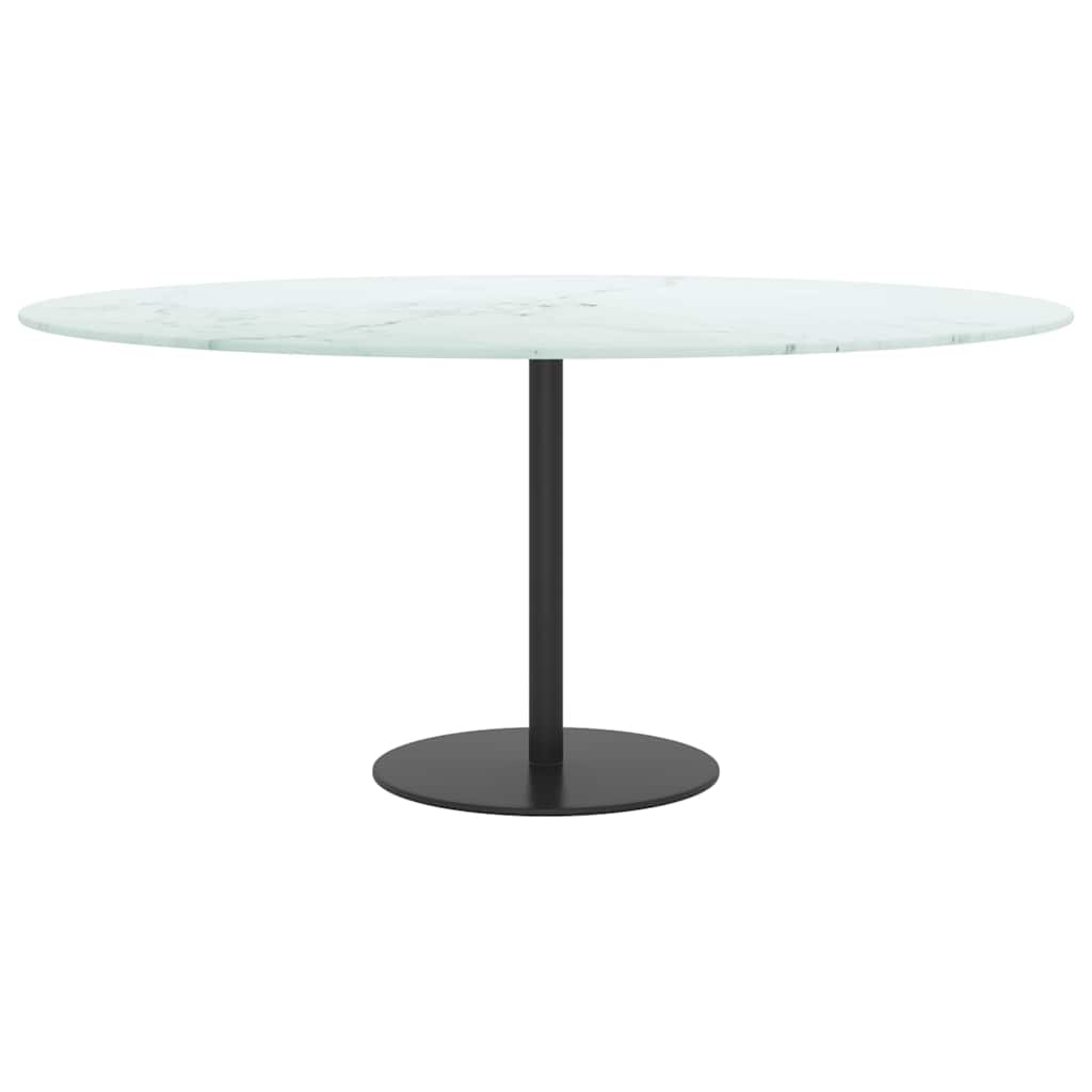 Vidaxl tafelblad ø90x1 cm gehard glas met marmeren design wit