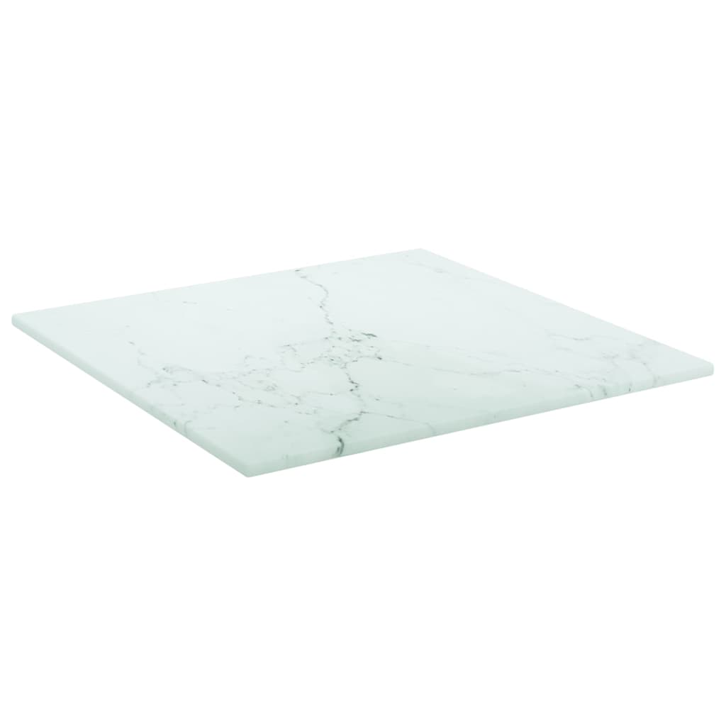 Vidaxl tafelblad 30x30 cm 6 mm gehard glas met marmeren design wit