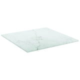 Vidaxl tafelblad 30x30 cm 6 mm gehard glas met marmeren design wit