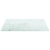 Vidaxl tafelblad 30x30 cm 6 mm gehard glas met marmeren design wit
