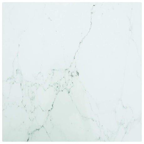 Vidaxl tafelblad 40x40 cm 6 mm gehard glas met marmeren design wit
