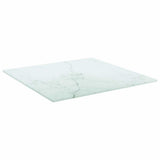 Vidaxl tafelblad 40x40 cm 6 mm gehard glas met marmeren design wit