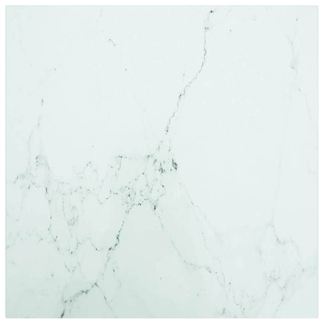 Vidaxl tafelblad 50x50 cm 6 mm gehard glas met marmeren design wit