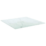 Vidaxl tafelblad 50x50 cm 6 mm gehard glas met marmeren design wit
