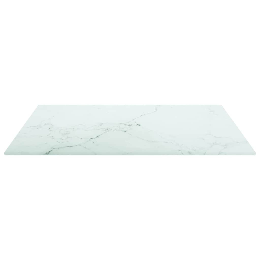 Vidaxl tafelblad 50x50 cm 6 mm gehard glas met marmeren design wit