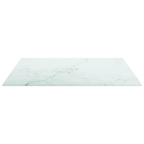 Vidaxl tafelblad 50x50 cm 6 mm gehard glas met marmeren design wit