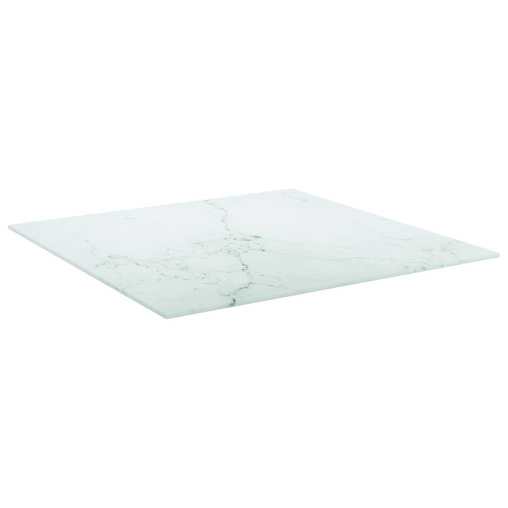 Vidaxl tafelblad 60x60 cm 6 mm gehard glas met marmeren design wit